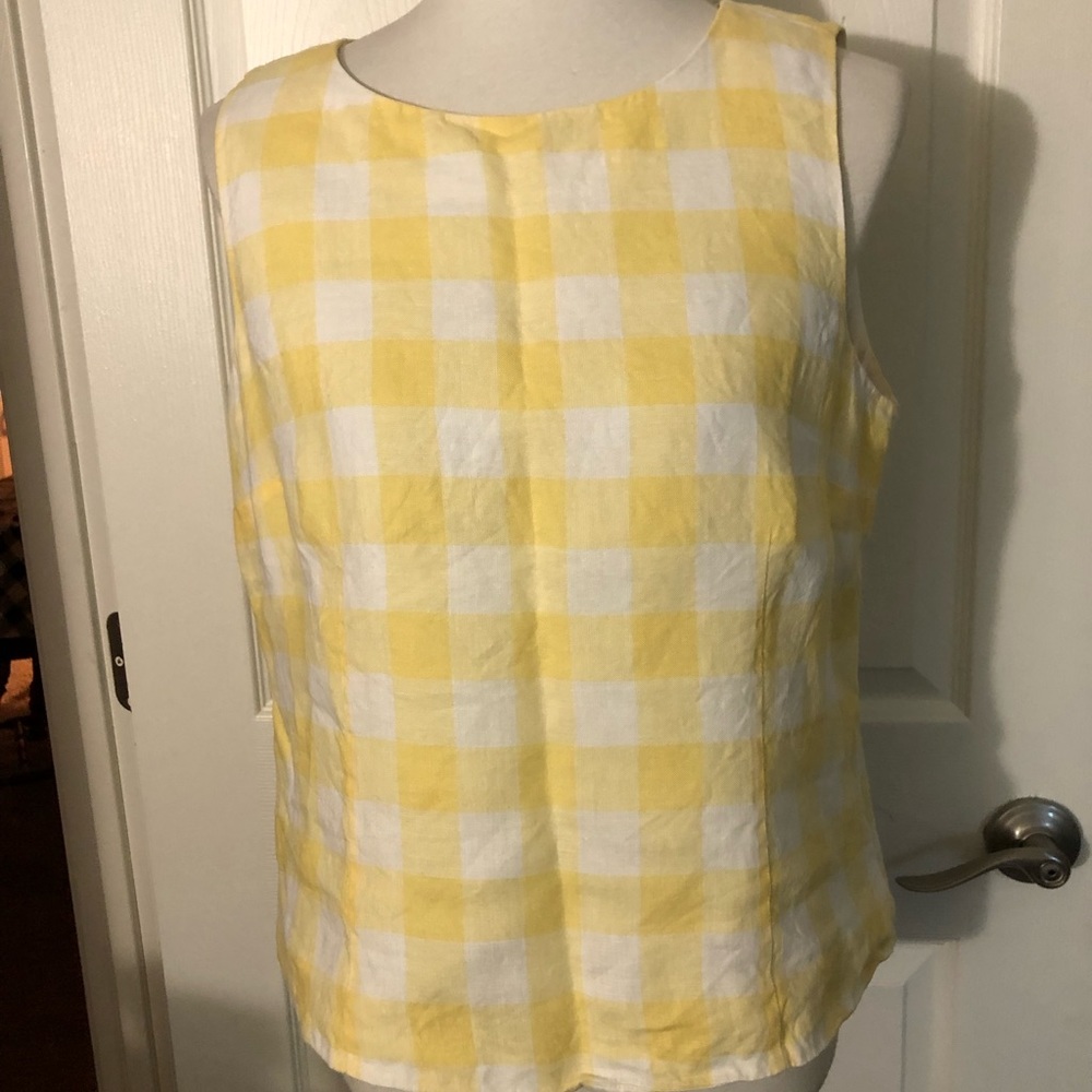 Yellow and white blouse
